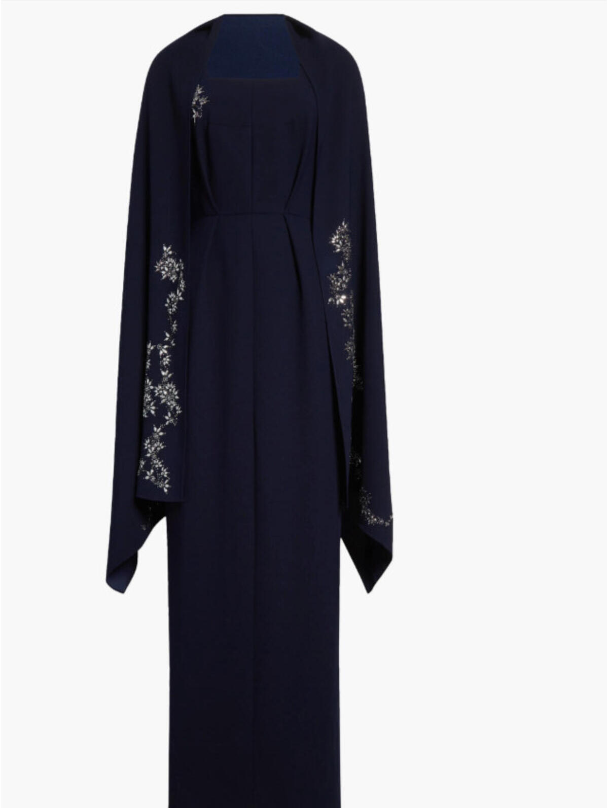 New, St.John Satin Crepe Dress With Bow & Shawl In Navy Sz 6 #Ld347